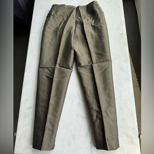 Matthildur Designer Pants Taupe Minimalist Ankle Zip Slim Leg size P